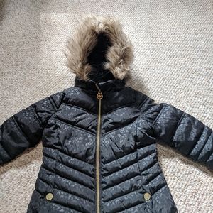 Michael Kors black leopard puffer jacket